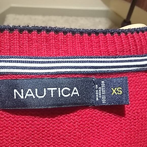 Nautica Red Crewnneck Sweater XS - Picture 6 of 7